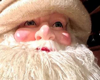 8 Foot Santa from FAO Schwartz. Porcelain like composit face and body. Perfect condition! LOCATED OFFSITE