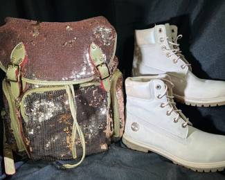 MZ Wallace backpack 
Timberland boots 
