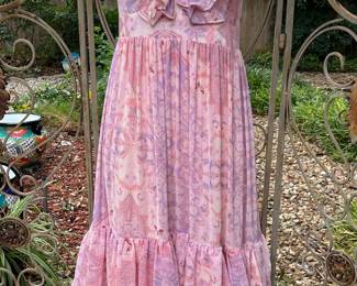 Free People pink ruffled maxi