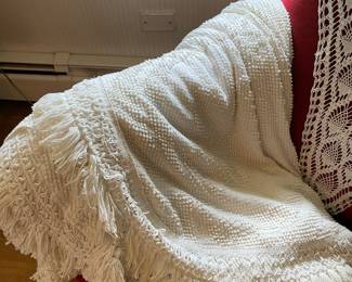 Vintage chenille blanket
