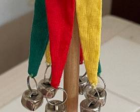 Vintage wooden stick Pinocchio puppet