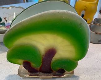 Vintage Mushroom Napkin Holder Lucite