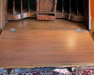 Top open on the vintage secretary desk