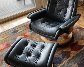 Blue Leather Stress Chair