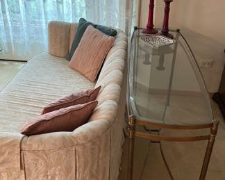 Glass sofa table