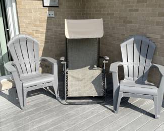 Adirondack chairs  (4) & gravity chair with canopy