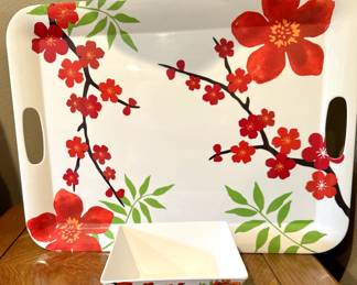 Tropical tray & bowl