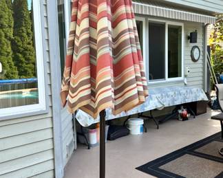 (2) Patio umbrellas & (3) stands