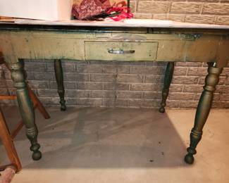 Vintage kitchen table with porcelain top
