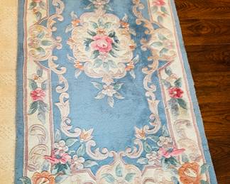 $120 Chinese blue rug 30x54