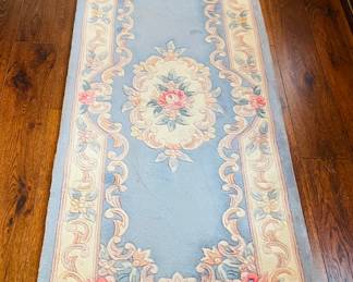 $180 Chinese blue rug runner 27x97
