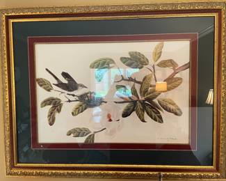 $120 Sherrie M.Hilliard numbered print 207/950 32x42
Magnolia & birds 
