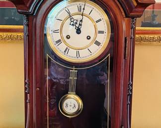 $120 Ethan Allen mantel clock Mahogany 27x15
