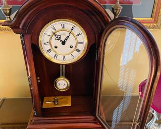 $120 Ethan Allen mantel clock Mahogany 27x15