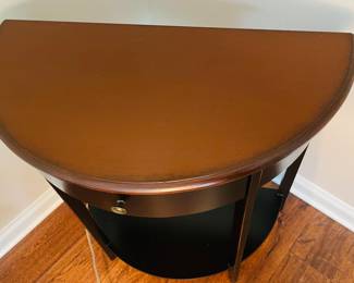 $68 Demi lune side table 30x15x32