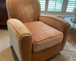 $200 Rowe furniture velvet honey color club chair 
