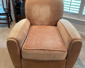 $200 Rowe furniture velvet honey color club chair 