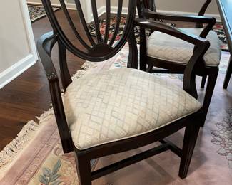 $495 Set of 6 chairs + 2 arms  mahogany Hepplewhite style 
