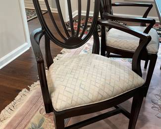 $495 Set of 6 chairs + 2 arms  mahogany Hepplewhite style 