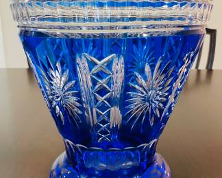 $100 Crystal blue cobalt 10 1/2 x 10 Champagne bucket