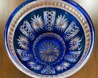 $100 Crystal blue cobalt 10 1/2 x 10 Champagne bucket