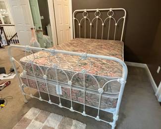 $250 Iron white full size bed 
