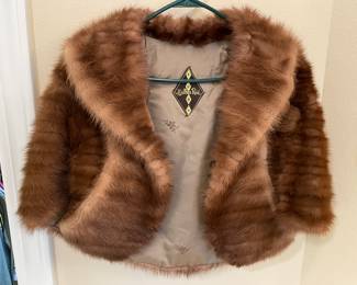 $120 Wallace Reid Mink shawl / cape 
