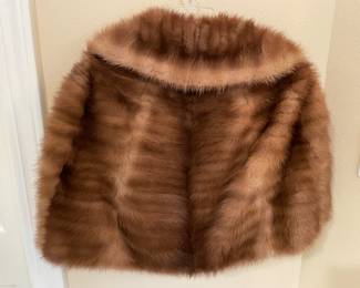 $120 Wallace Reid Mink shawl / cape 
