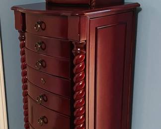 $90 Jewelry cabinet with twisted columns 