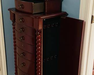 $90 Jewelry cabinet with twisted columns 