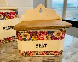 $120 Antique spice porcelain set canisters 