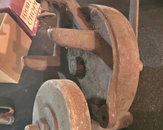 Vintage Hand Crank Bench Grinder
