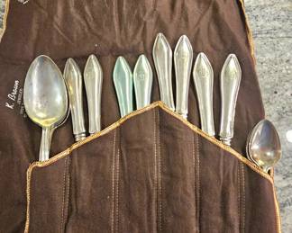1 of 3 Pictures -42 Piece Pat 1912 Sterling Silver Flatware