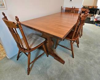 1 of 3 Pictures - Large Dining Room Table With Durable Formica Top And 6 Chairs