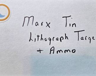 1 of 4 Pictures - "RARE" Vintage Marx Tin Lithograph Targets And wooden Ammo