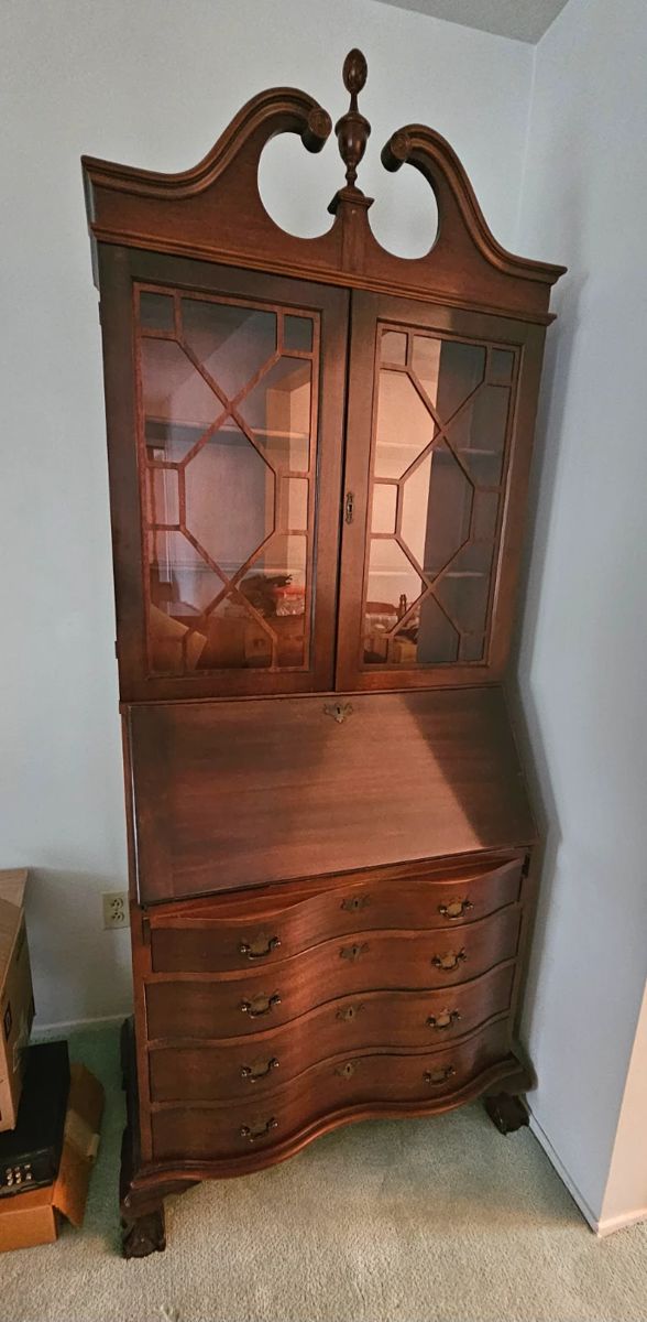 1 of 4 pictures - Secretary/display cabinet by Burdorf's Furniture