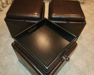 Qty 3 storage cube ottomans