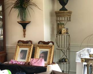 Marble and metal display shelf / very unique 