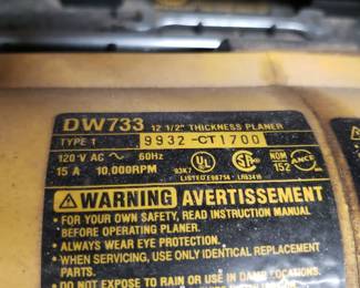 RO17 -Dewalt DW733 Thickness Planer - $295