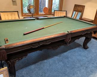 Olhausen pool table with wall cue rack