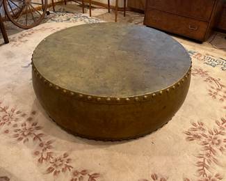 Metal drum coffee table
