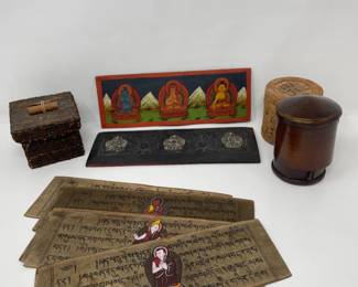 Vintage Tibetan Buddhist Prayer Book - Mahjong Counting Sticks