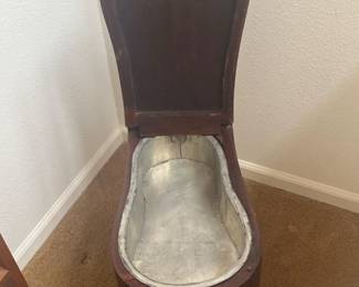 Primitive Solid Wood & Steel Basin Chair Bidet