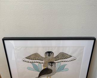 SIGNED Kenojuak Ashevak 'Owls in Evening Light' Print