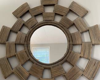 Woven framed mirror 