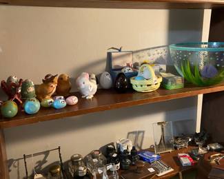 Beatrix Potter figurines 
Planters
Eggs
Inkwells