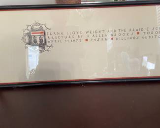 Frank Lloyd Wright framed seminar notice