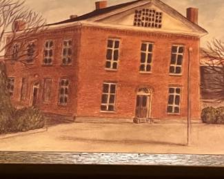 Painting of the Livingston Court house 