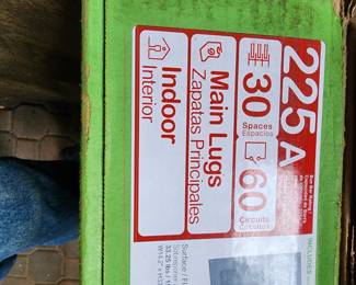 BRAND NEW IN THE BOX 225 AMP 30/60 SPACE INDOOR PANEL