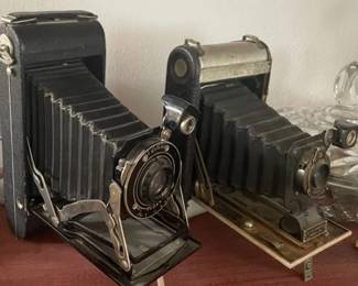 Vintage Eastman Kodak pocket cameras.